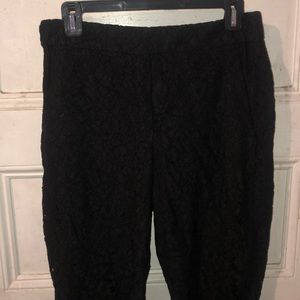 J.Crew Easy Pant in Lace, Black size 6